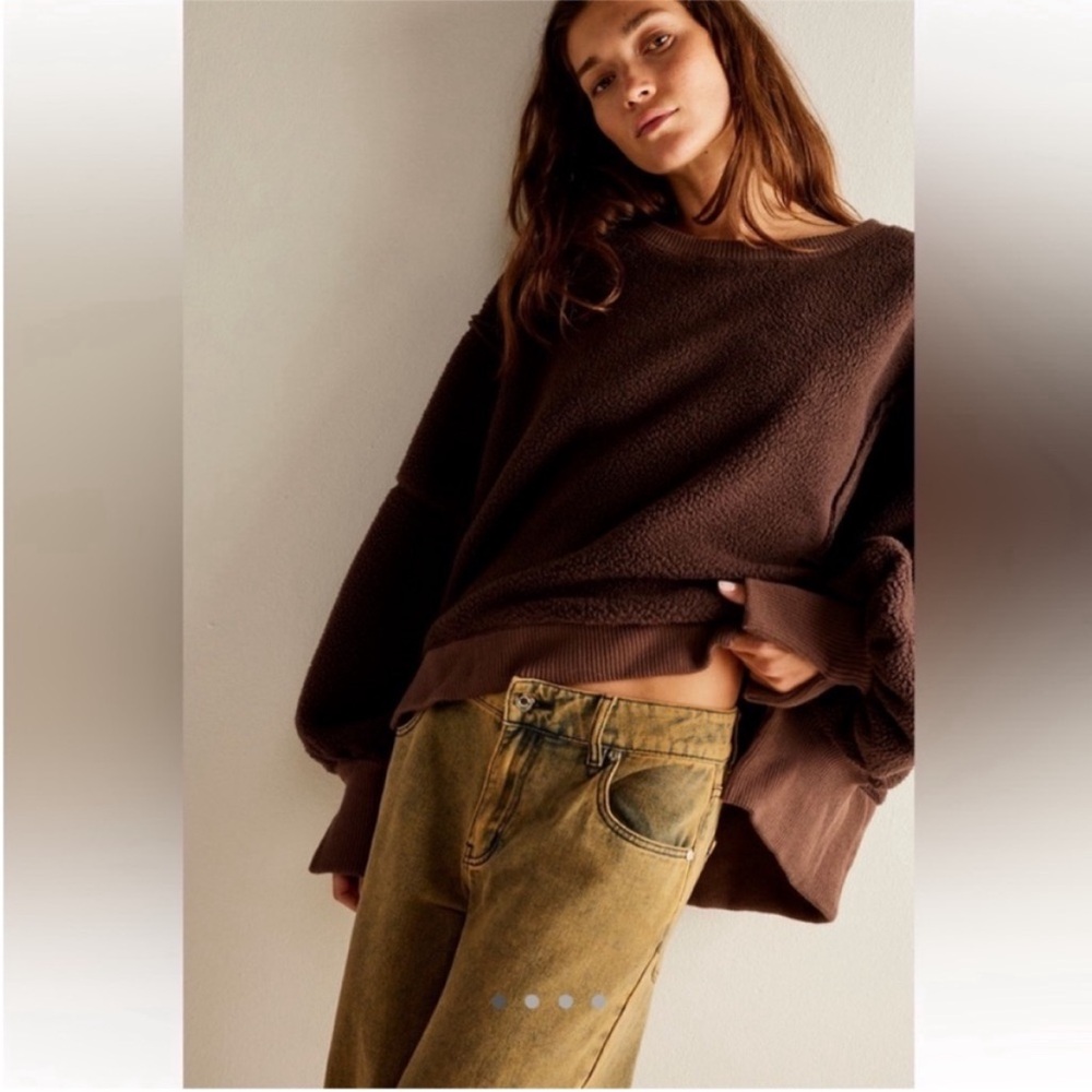 Free People NWT Cozy Camden Sweatshirt Size XS, M & L in Walnut